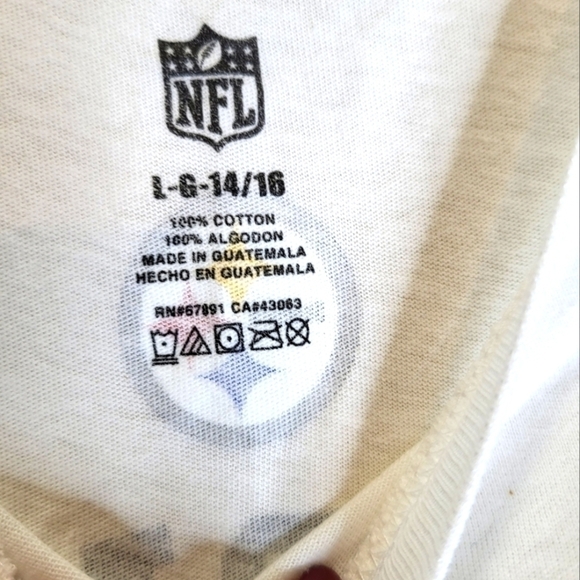 NFL Pittsburgh Steelers Youth 14/16 large NWT white tee Brown #84 - Picture 5 of 11